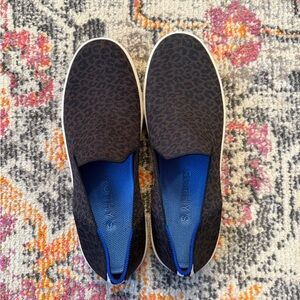 Leopard Print Slip-On Sneakers with Blue Interior